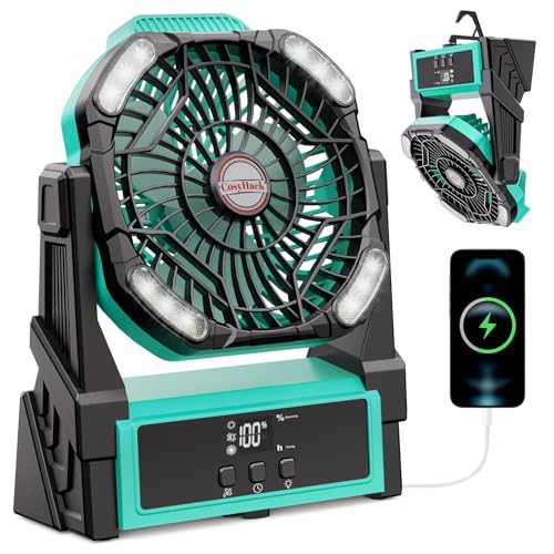 CosyHack Portable Camping Fan, 20000mAh Rechargeable Battery Operated Fans with