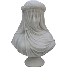 White Resin Art Deco Sculpture, Veiled Maiden Bust Statue Gothic Roman Greek Mythology Home Decor, Resin Art Gift