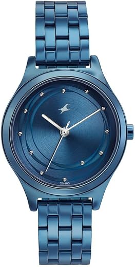 Fastrack Style Up Quartz Analog Blue Dial Blue Stainless Steel Strap Watch for Girls - NS6152QM01