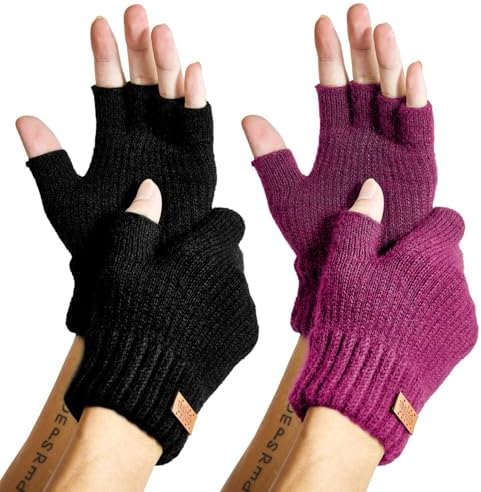 JYUYNY Fingerlose Handschuhe - Kaschmir Winter Warme Strick Handschuhe für Laufen, Radfahren, Fahren - Herren und Damen