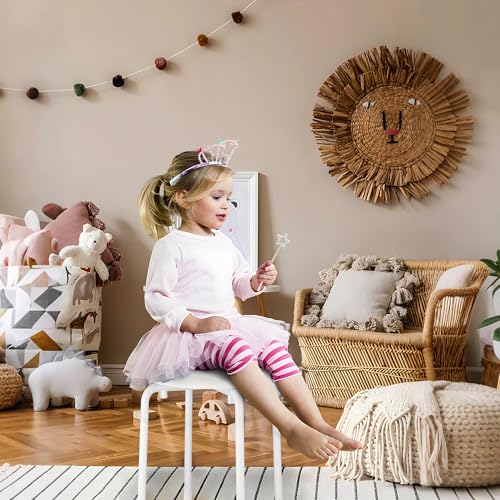 Image of VECELO 8-Piece Stacking Stools for Classroom, 12 Inch Height, Decoration Flexible Seating for Schools, Rainbow-Colored
