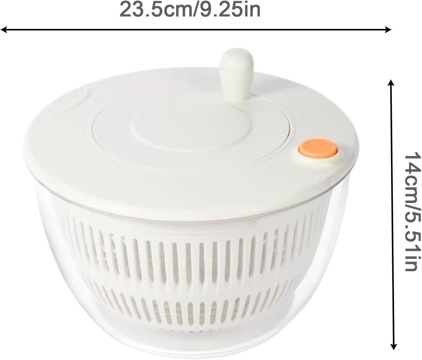 Salad Spinner And Slicer, Large Capacity And Efficient Drying, 9.25 Inches, Vegetable Dryer, Colander Wash Bowl, Multifunctional Kitchen Tool, For Cucumbers, Potatoes, Garlic, Ginger, or Leafy Greens
