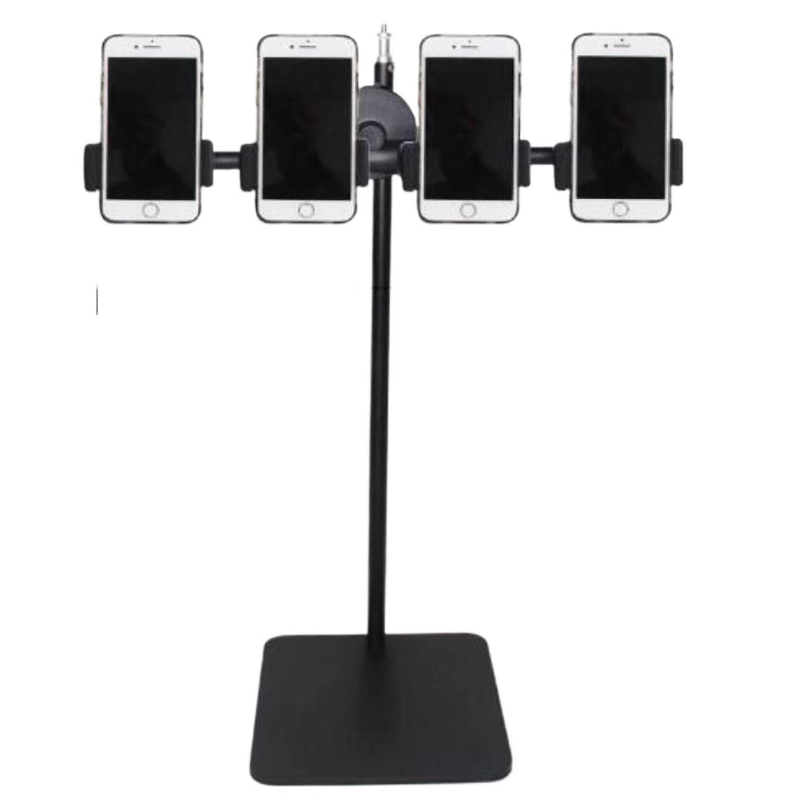 Multifunction Desktop Streaming Phone Stand，Desktop Live Broadcast Mobile Phone Holder，Multi-Layer Multi-Row 360° Rotating Cell Phone Holder(1 Row 4