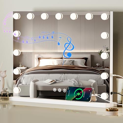 ZBOCAI Vanity Mirror with Lights, Bluetooth, 10X Magnifier...