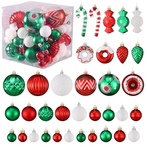 56Pcs 21Styles Christmas Balls Hanging Ornaments...