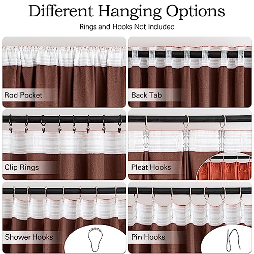 Image of MIULEE Fall Burnt Orange Velvet Blackout Curtains Pinch Pleat 52 inch Wx84 L | 2 Panels,Luxury,Thermal Insulated,Soft Fabric,Terracotta Rust Decor,Back Tab,for Bedroom Living Room