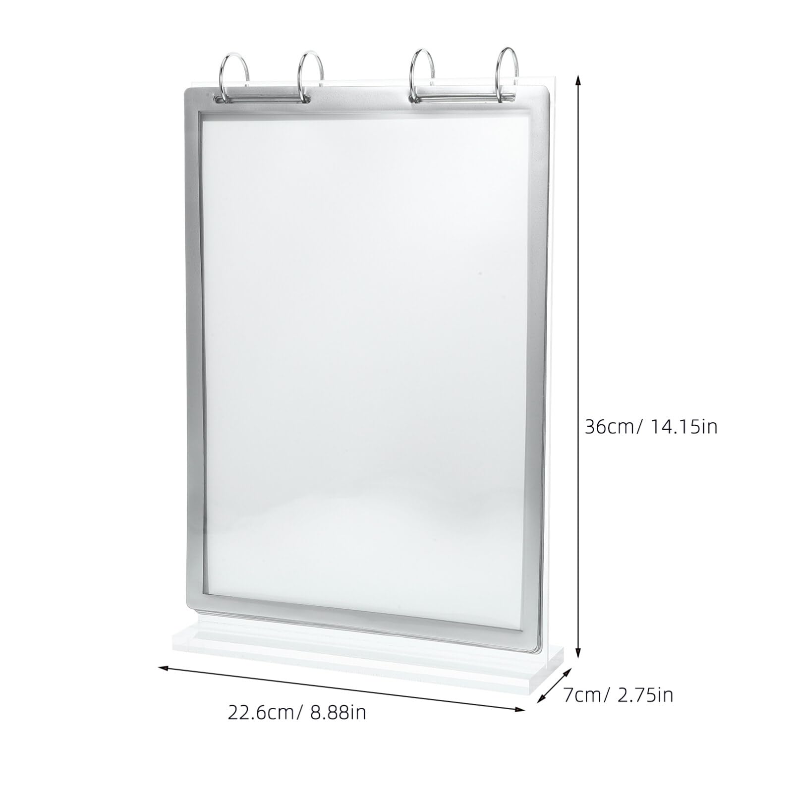 Soporte de Menú de Mesa Acrílico A4, Expositor Transparente | Doble Cara Base Estable, Cambio Rápido de Contenido, Lote de 12 Piezas para Mostrador