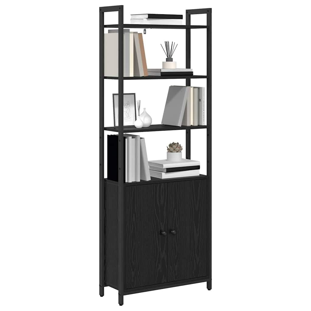 Generico Armadio per Libri Rovere Nero 60 x 24 x 161 cm,Nero,20.82kg,883856