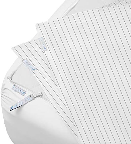 QuickZip Fitted Sheet - Includes 1 Fitted Sheet Base & 2 Zip-On Sheets - Easy to Change, Fold & Wash Twin Sheet - Percale 200 TC Cotton Fitted Sheets – 10.5” Deep Pockets Twin Size Sheets – Lavender