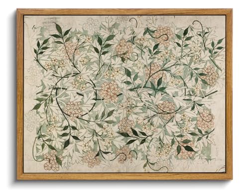 KISSFOX Vintage Framed Wall Art Decor William Morris Botanical Pictures Wall Decor Rustic Boho Flower Canvas Art Prints Natural Farmhouse Mandala Paintings Artwork For Bedroom Living Room