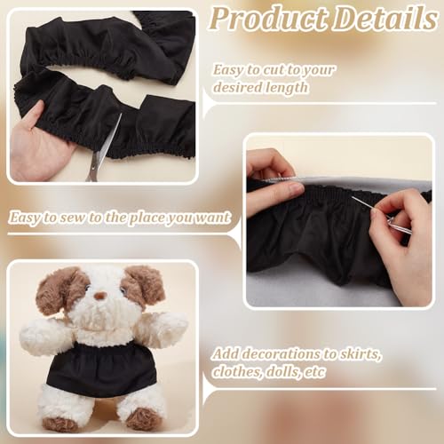 FINGERINSPIRE 5 Yards/4.57M Black Cotton Pleated Ruffled Lace Ribbon for Evening Dress Gown Decoration - Image 4