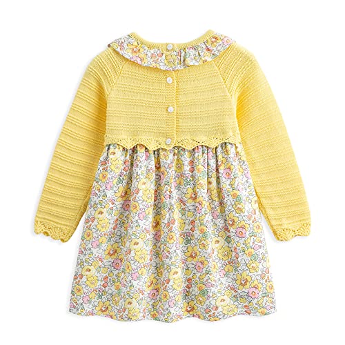 Little Girls Causal Dress Kids Long Sleeve Floral Knitted Sweaters Stitching Princess Dress for 5 Years2
