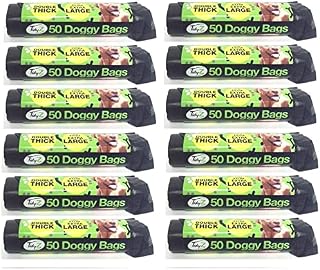 600 x Tidyz Extra Large Double Thick Doggy Poo Bags Degradable Strong (Black)