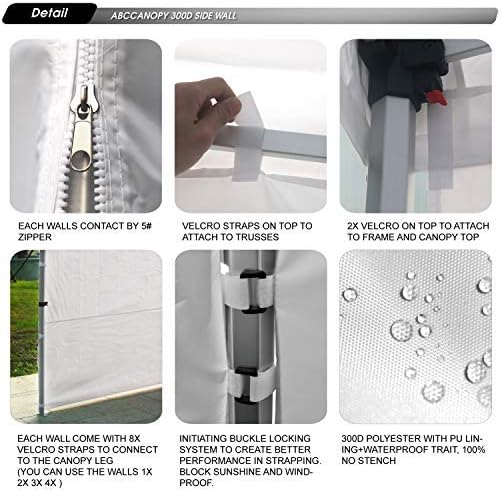 Miniatura 7 de ABCCANOPY - Kit de paredes para carpa, cabina de pintura o carpa de playa, refugio instantáneo, solo 4 paredes