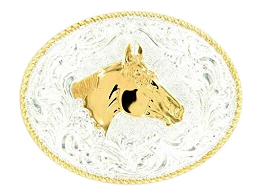 Men's Horse Head Buckle Silver One Size