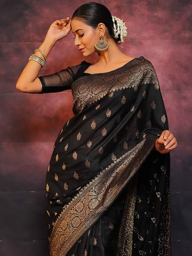 Image of Sugathari Women's Banarasi Saree Pure Kanjivaram Silk Saree Soft new ladies 2025 Design Wear Pattu Sarees Sadi Party Sari collections With Blouse Piece (San Pari-223)