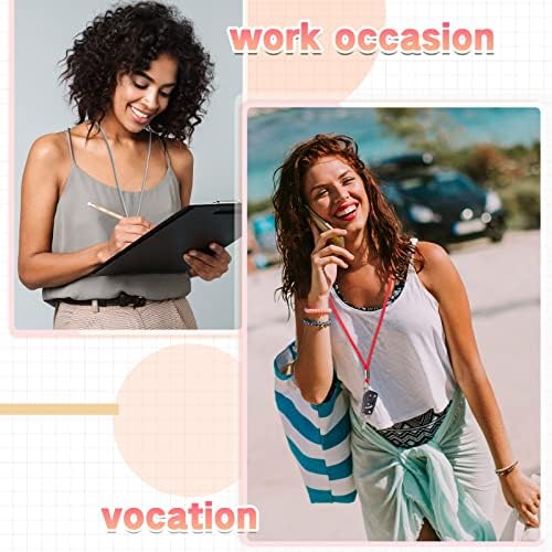 Badge Lanyards Neck Lanyard, 2 Pcs Nylon Round Cord Long Neck Straps Heavy Duty Lanyards for Neck with Clip for Keychain, Keys and ID Card Badge Holder, Office Supplies(Coral Red and Grey)