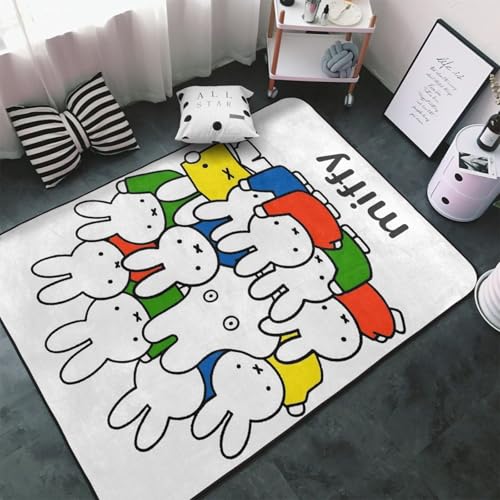 カーペット ミッフィー ラグ ラグマット 150×100cm おしゃれ 滑り止め 絨毯 じゅうたん 洗える 室内リビングマット 寝室 居間用 家庭用 オフィス用
