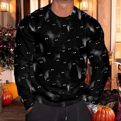Men's Halloween Sweatshirt | Spooky Skull Skeleton Sweatshirt Long Sleeve - Fashion Holiday Pullover Fall Sweater4