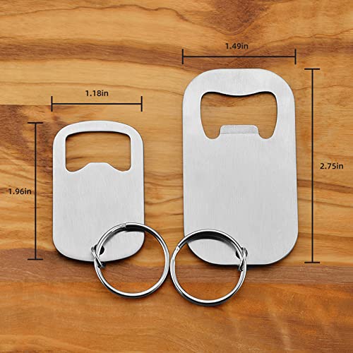 Zoocm Stainless Steel Flat Beer Bottle Opener Keychain, Sturdy And Durable 8 Pcs To Send To Friends, Light And Easy To Carry, Suitable For All Beer Bottle Caps, Silvery White #TOP3