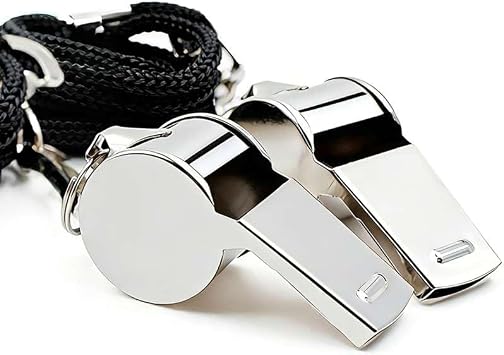 Whistle,2 Pack Stainless Steel Sports Whistle with Lanyard for Coaches, Referees, Officials, Teachers and Lifeguards