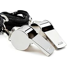 Whistle,2 Pack Stainless Steel Sports Whistle with Lanyard for Coaches, Referees, Officials, Teachers and Lifeguards