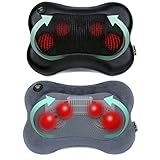 Zyllion ZMA-13 Shiatsu Pillow Massager Bundle (Black and Slate Velvet)