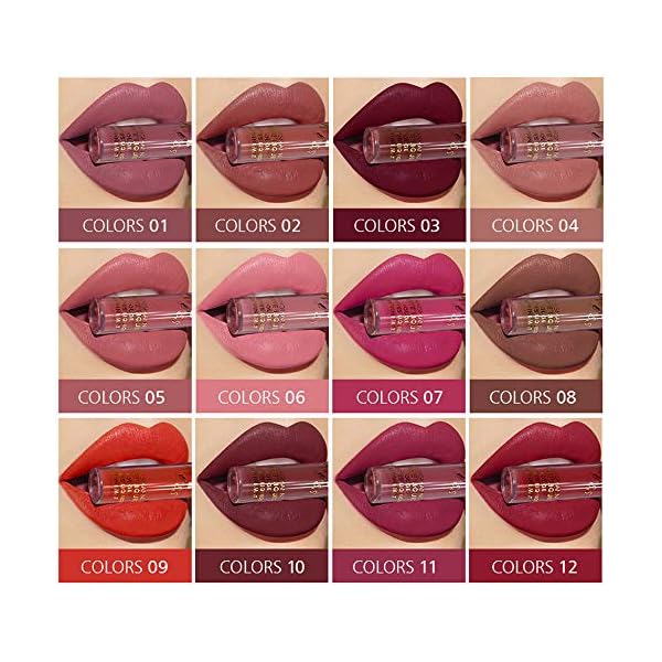 UCANBE 12Pcs/Set Velvet Matte Liquid Lipstick Makeup Classic Waterproof Long Lasting Smooth Soft Reach Colors Full Lips Gloss For Women Gift