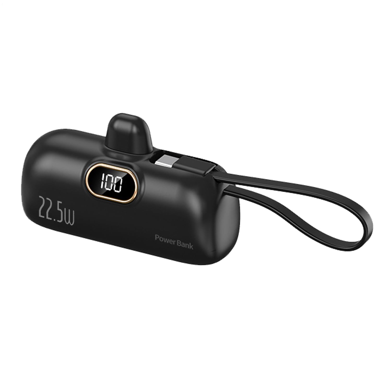 Power Bank Mini 5000mAh Con Ricarica Rapida PD 22.5W E Cavo Integrato – Carica 3 Dispositivi, Compatto 8.1x4.9x2.85 Cm - 2