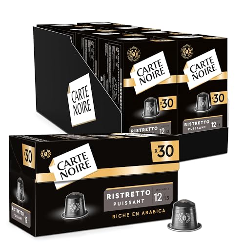 CARTE NOIRE - Capsules de Café Ristretto Compatibles Nespresso - Café Arabica - Lot de 30 x 8 Capsules Aluminium - Fabriqué en France (240 capsules)