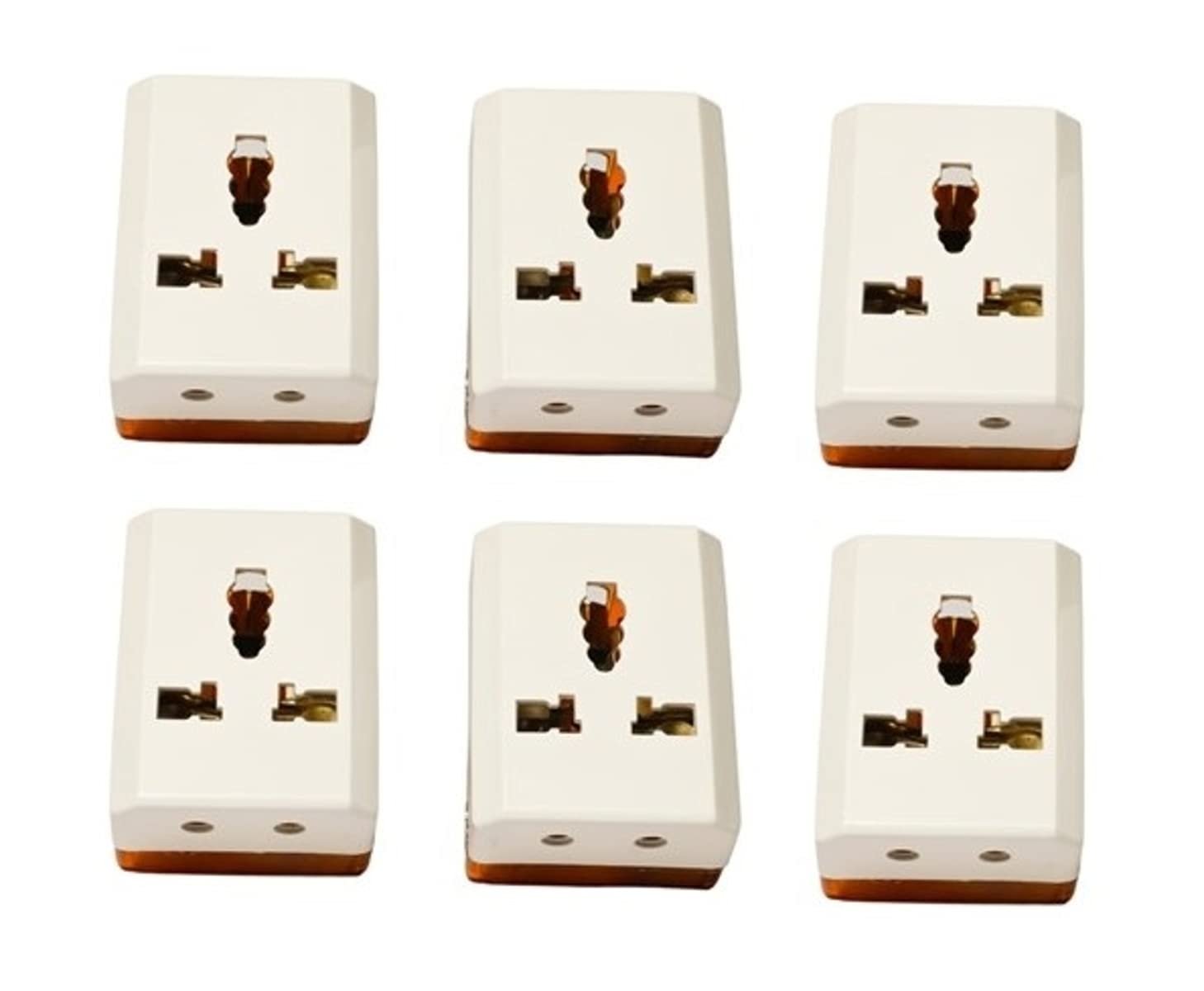 gc enterprises Light Power Universal Socket Multiplug Heavy Duty (B2 Premium) 6/16 AMP 240 Volts Set of 6