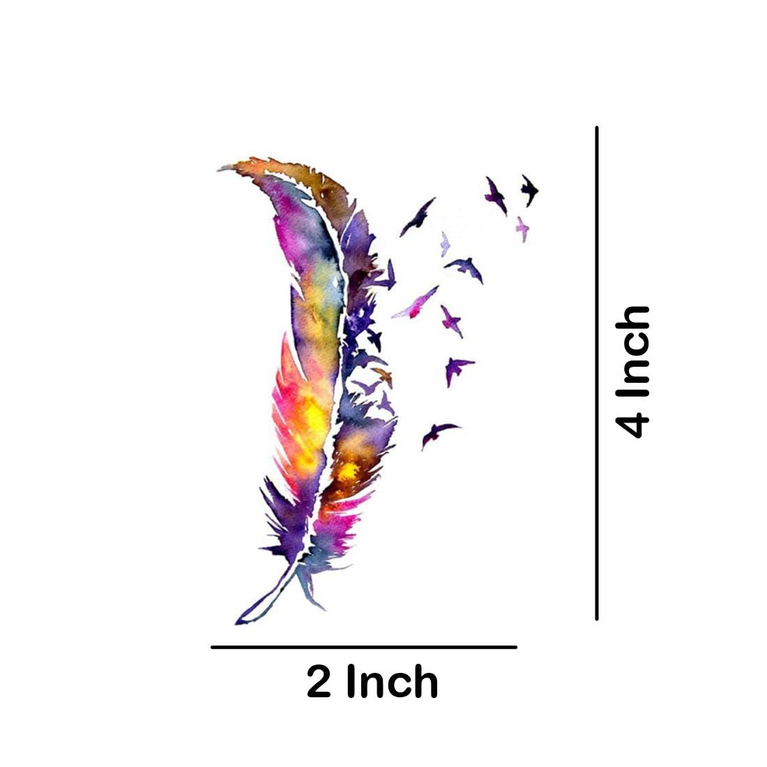 Temporary Tattoowala Feather With BirdsTemporary Tattoo Stickers For Male And Female Fake Tattoo Waterproof body Art 1