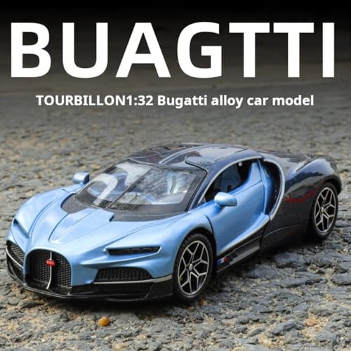 Image of MashesMetal Diecast Bugatti Tourbillon Car Model 1:32 Scale Pull Back Toy Car with Light & Sound Premium Sports Car Model for Kids & Collectors