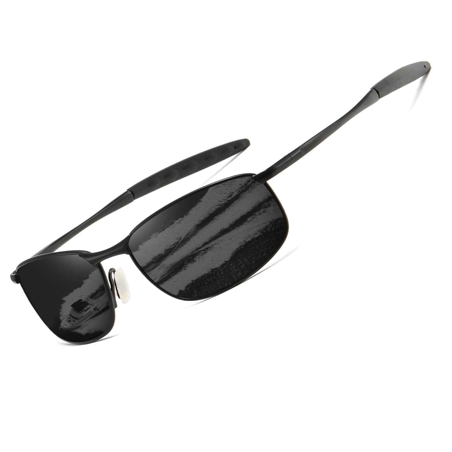 AEVOGUE Men's Rectangular Polarized Sunglasses,UV400 Pretection AE0395 Metal Frame, Retro Style, Driving, Travel, Daily Outdoor Wear