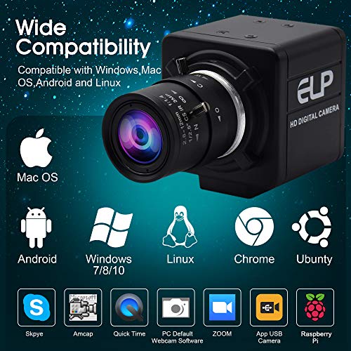 ALPCAM USB-Kamera, 8 MP, Weitwinkel, 2,8–12 mm, manuelles Zoom-Objektiv, Webcam, Full HD 2448P, USB-Webcam für Videokonferenzunterricht, Plug-and-Play, Web-Cam für Windows Linux Mac – Bild 6