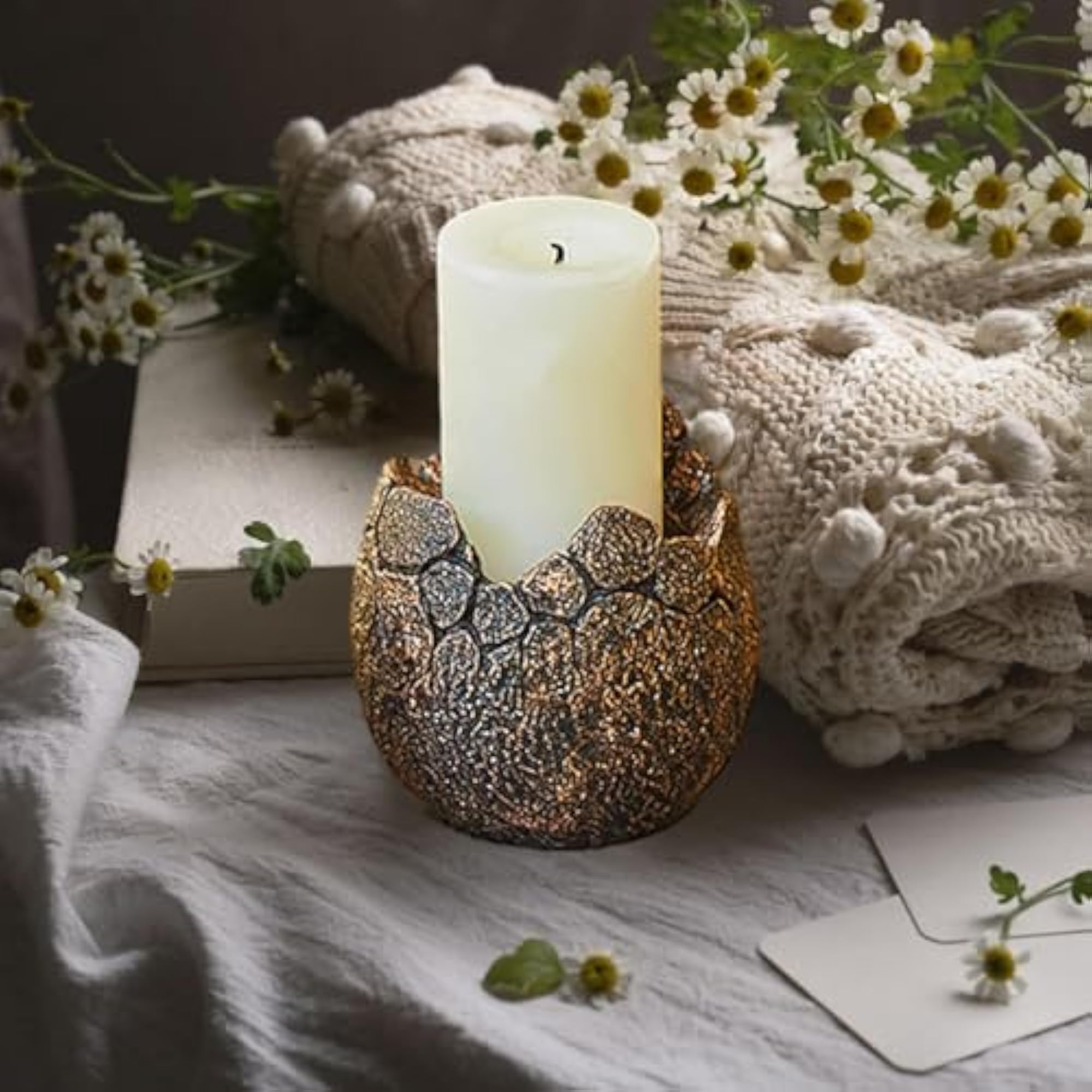 Candle Holder Base, Eggshell Decoration for Dining Room