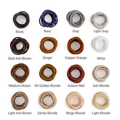 Heliums Small Hair Elastics - Gray - 1 Inch, 2Mm Hair Ties For Fine Hair And Kids - Ponytail Holders In Neutral Colors - 48-Pack #TOP2