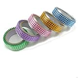 Honbay Set of 5 Rolls Decorative Glitter Crystal Rhinestone Adhesive Tape Sticky Paper Masking Adhesive Tape for Scrapbooking DIY Crafts and Gift Wrapping