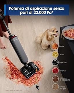 Tineco Floor One S7 Artist Lavapavimenti aspirapolvere Senza Fili, potenza di aspirazione 22 kPa, DualBlock anti-groviglio, asciugatura rapida a 85 °C, autonomia di 50 minuti