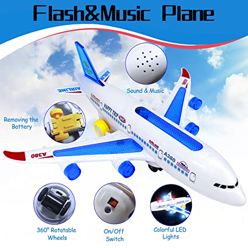 Blooming Lilies Musical Plane Toys For Toddlers, Airplane Crawling Toys With Smart Steering For Infant Early Educational, Baby Toys For 3+ Year Old Boys Girls #TOP3