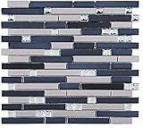 Silver Stainless Steel Tile + Silver Glass Tile (Diamond Shape) + Black Glass Mosaic Tile