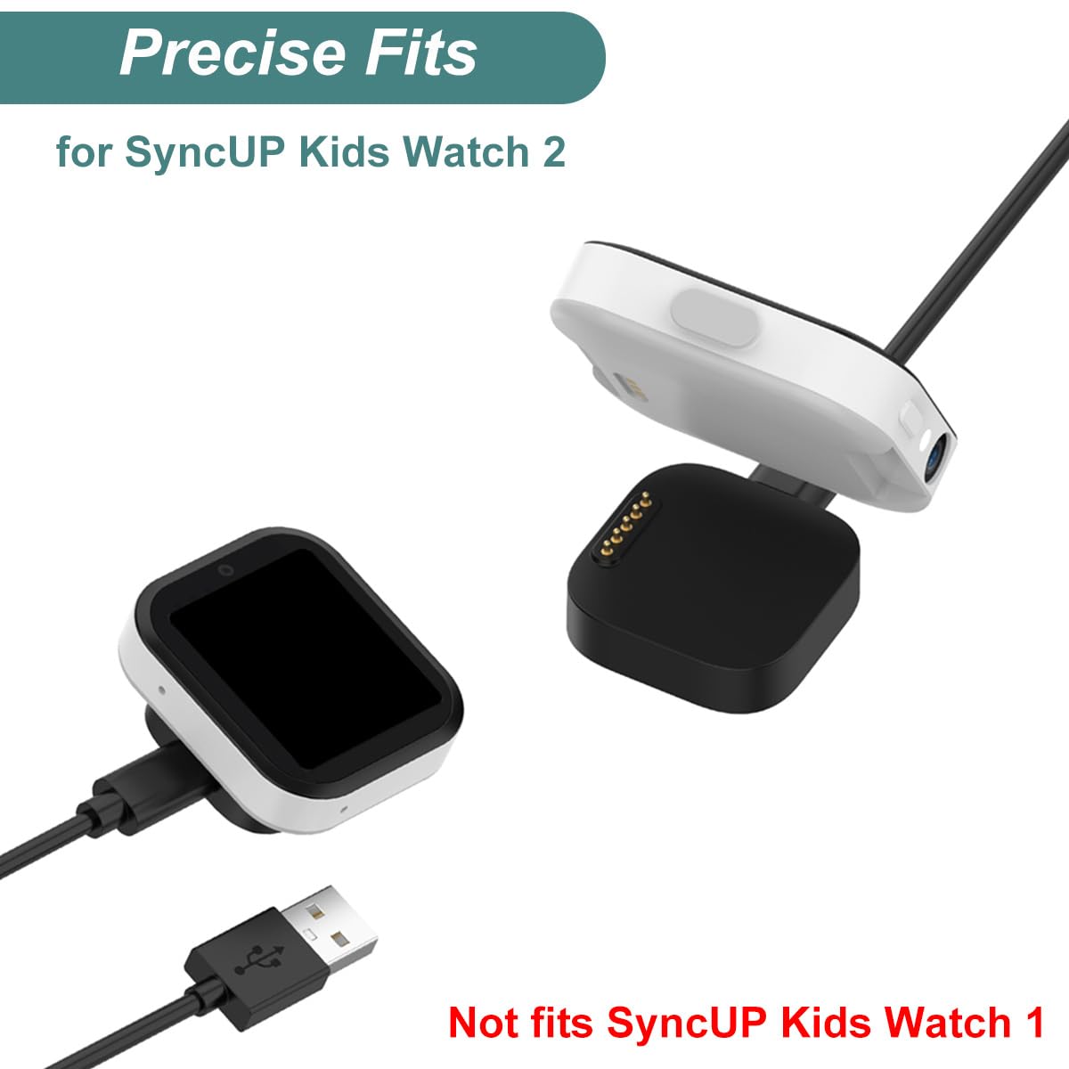 Cargador para SyncUP Kids Watch 2, cable de carga magnético de repuesto para T-Mobile Sync UP Kids Watch 2 (1 m)