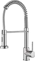 Torneira Monocomando Cozinha, Gourmet Para Bancada, Aço Inox Brilhante, Bico Giratório 360°, Spray Extensor
