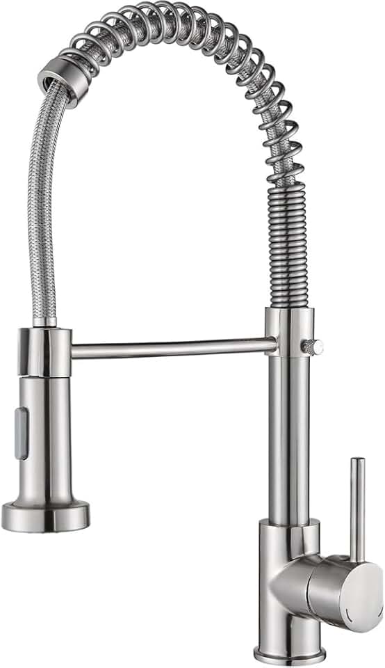 Torneira Monocomando Cozinha, Gourmet Para Bancada, Aço Inox Brilhante, Bico Giratório 360°, Spray Extensor