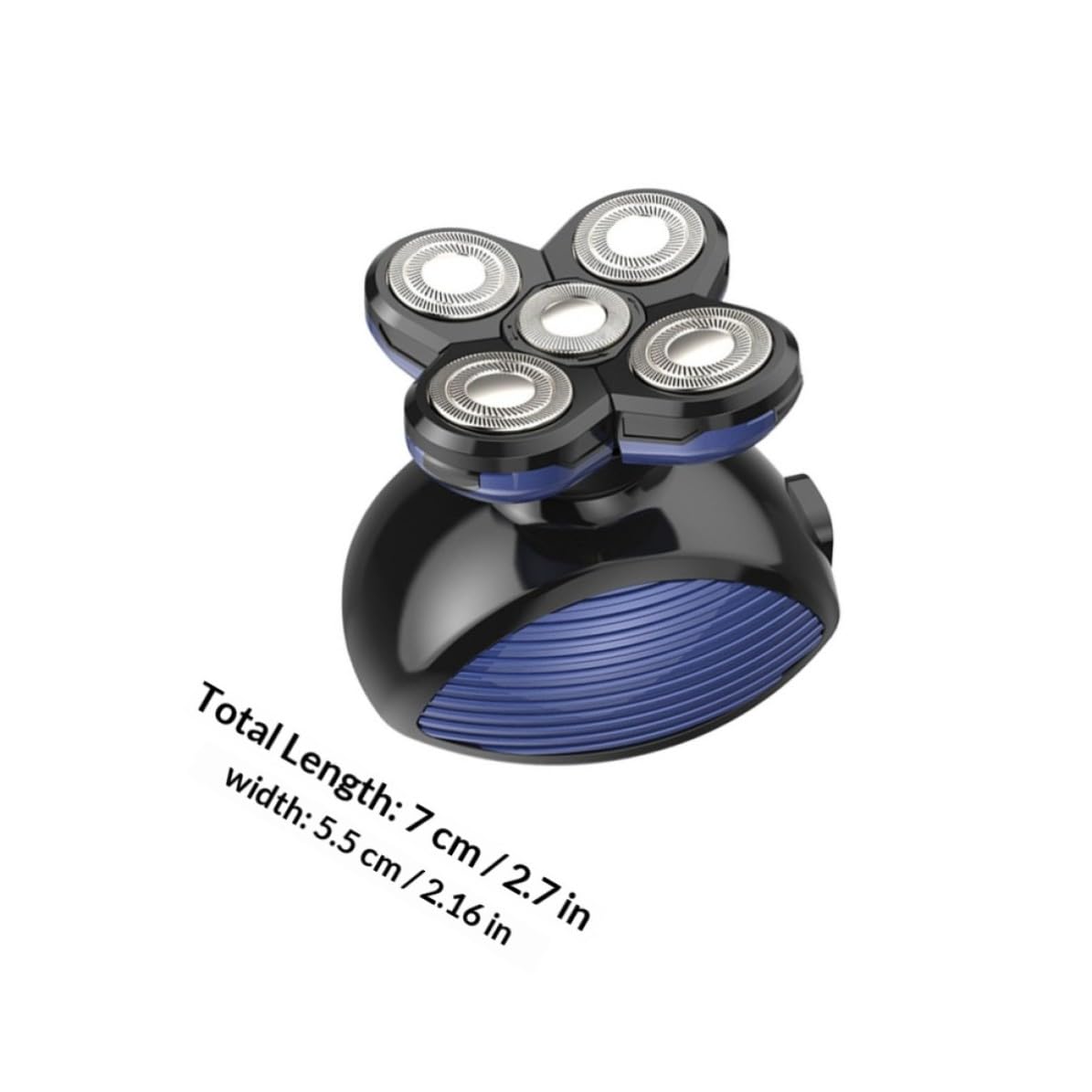 Rasoio Elettrico da Uomo 5 Lame Ipx5 Testina Regolabile, Ricarica USB Rapida, Macchina per Taglio Barba e Chioma Portatile Blu
