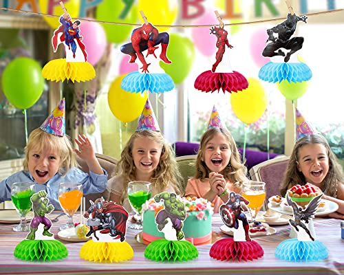 9Pcs Cartoon Honeycomb Centerpiece For Table Decorations Honeycomb Birthday Party Decorations Supplies Anime Birthday Party Supplies Kids Party Favors Honeycomb Table Decorations Topper For Kids #TOP2