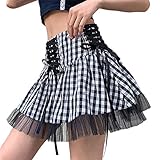 La mini-jupe plissée vintage gothique sexy est parfaite pour le cosplay de pom-pom girl. De nombreuses filles de mode la portent également comme jupe de tennis. Encore plus, il est facile de l'assortir avec d'autres vêtements, tels que : la chemise blanche courte pour femme, le t-shirt, le pull, l'uniforme de baseball et la belle robe en dentelle, etc