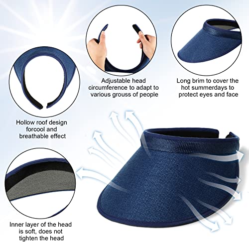 10 Pieces Sport Clip On Visor Adjustable Visor Hat One Size Cap With Visor Cloth Covered Brim Head Sun Visor For Women Men Golf Tennis Baseball, 10 Colors #TOP2