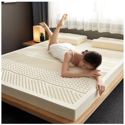 Medium Firm Feel Latex Mattress, Natural Latex Full Mattress Pure Green Natural Latex Mattress Pressure Relief for Side Sleepers Zonal Support Durable and Breathable,Queen,60"×80"×2"
