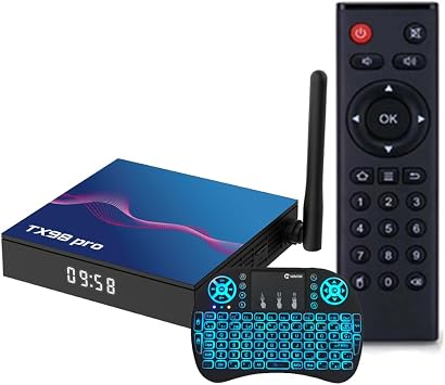 CHROX TV Box, TX98 PRO Android 14.0 Smart Box H618 Quad-Core 64Bit ARM Corter-A53 CPU Mali G31 MP2 GPU 8K Output BT5.0 2.4Ghz/5Ghz Wifi 100M LAN Enternet,4GB+64GB
